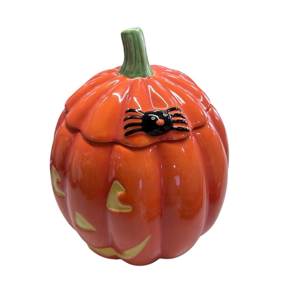 Hallmark Halloween Jack-O-Lantern Pumpkin  Ceramic Cookie Candy Jar RETIRED | Finer Things Resale