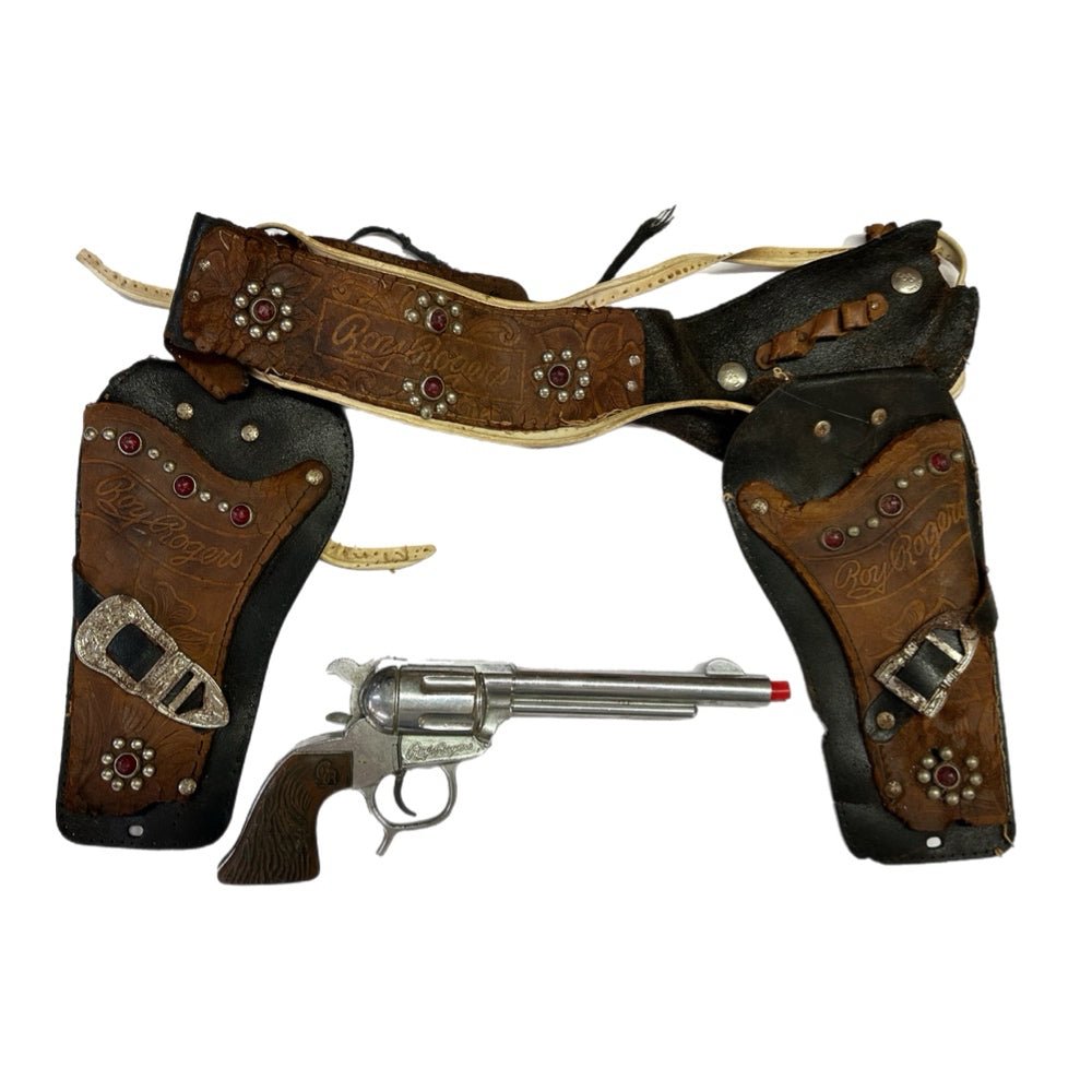 George Schmidt Roy Rogers cap gun &  Roy Rogers leather holster FOR RESTORATION | Finer Things Resale