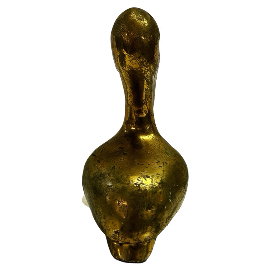 Vintage Solid Brass Pelican Figurine Paperweight 7.5" tall 3lbs Mid Century | Finer Things Resale