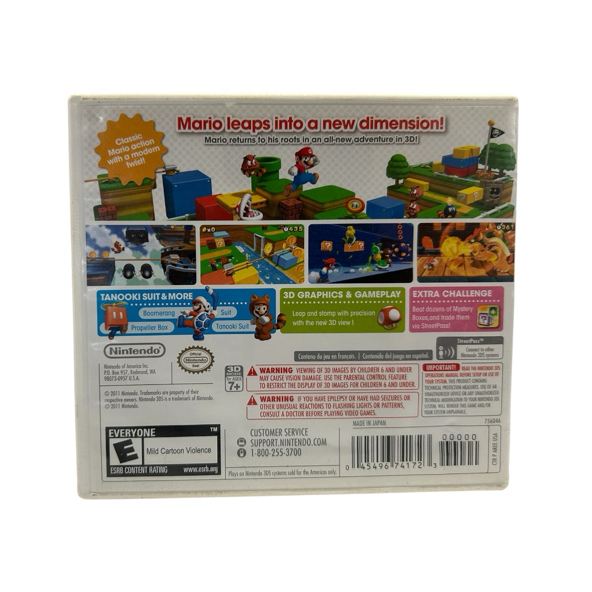 Super Mario 3D Land Nintendo 3DS Game 2011 Complete CIB Rated E