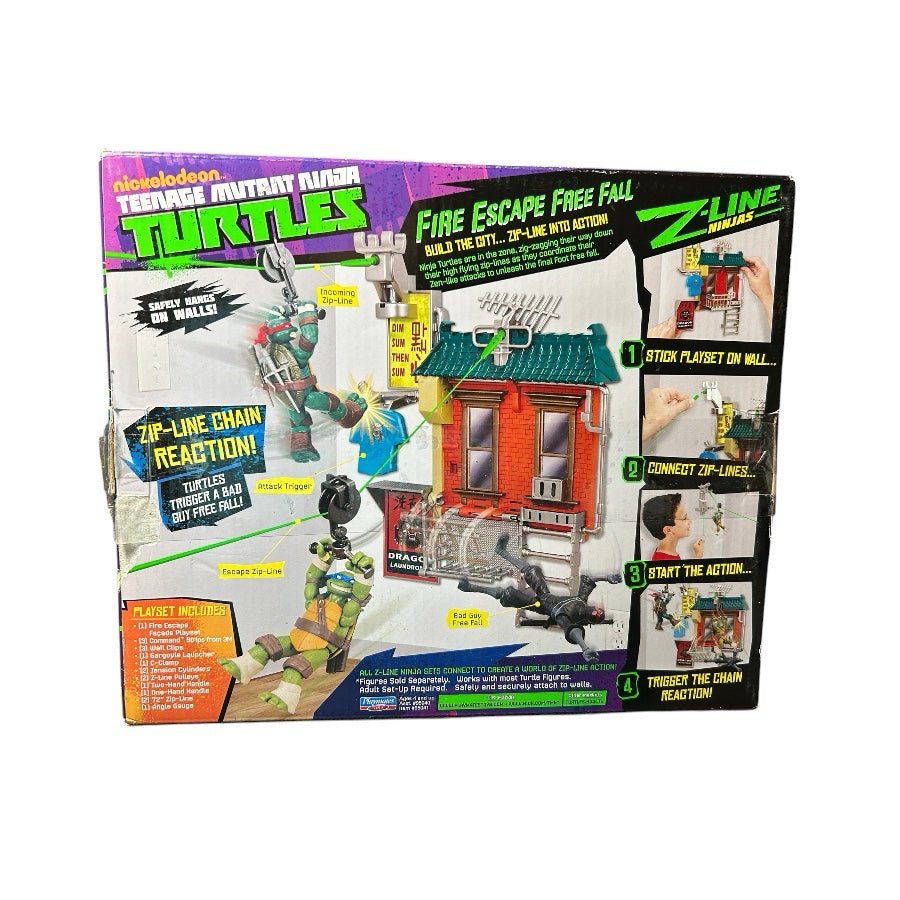 TMNT Zip-Line Ninjas Fire Escape Playset Playmates 2013 BRAND NEW! | Finer Things Resale