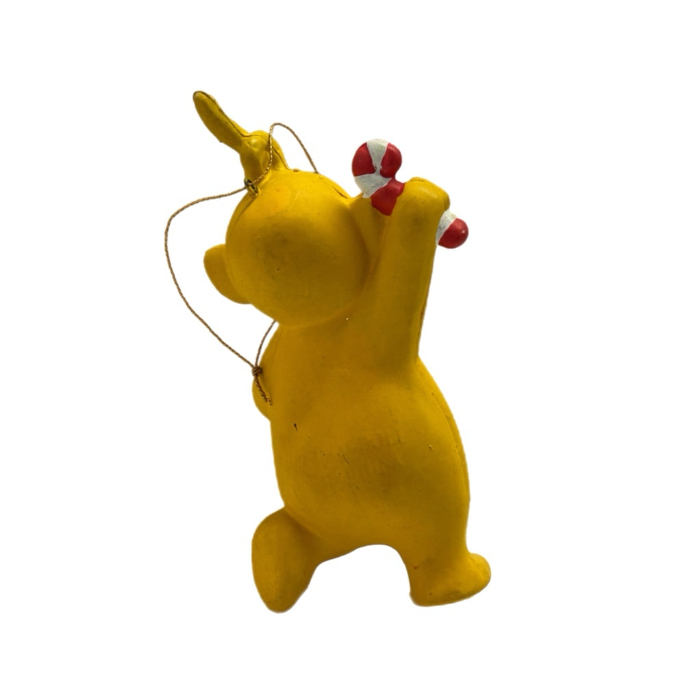 Teletubbies Laa-Laa Christmas ornament Candy Cane Ragdoll VINTAGE 1999 | Finer Things Resale