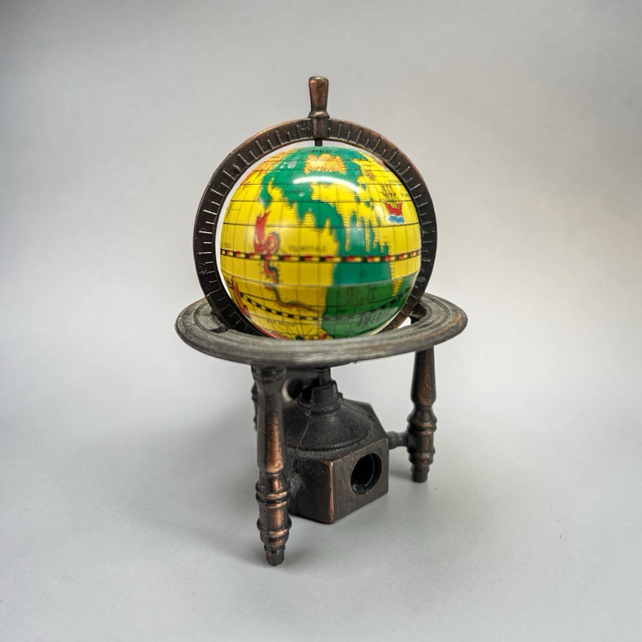 Vintage Desktop World Globe Pencil Sharpener Antique Style 5" Mini Office