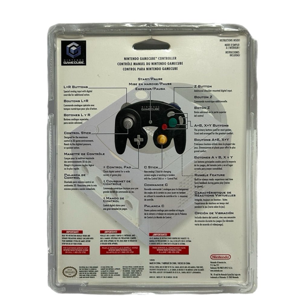 Nintendo GameCube Jet Black Wired Controller 2003 BRAND NEW FACTORY SEALED! | Finer Things Resale