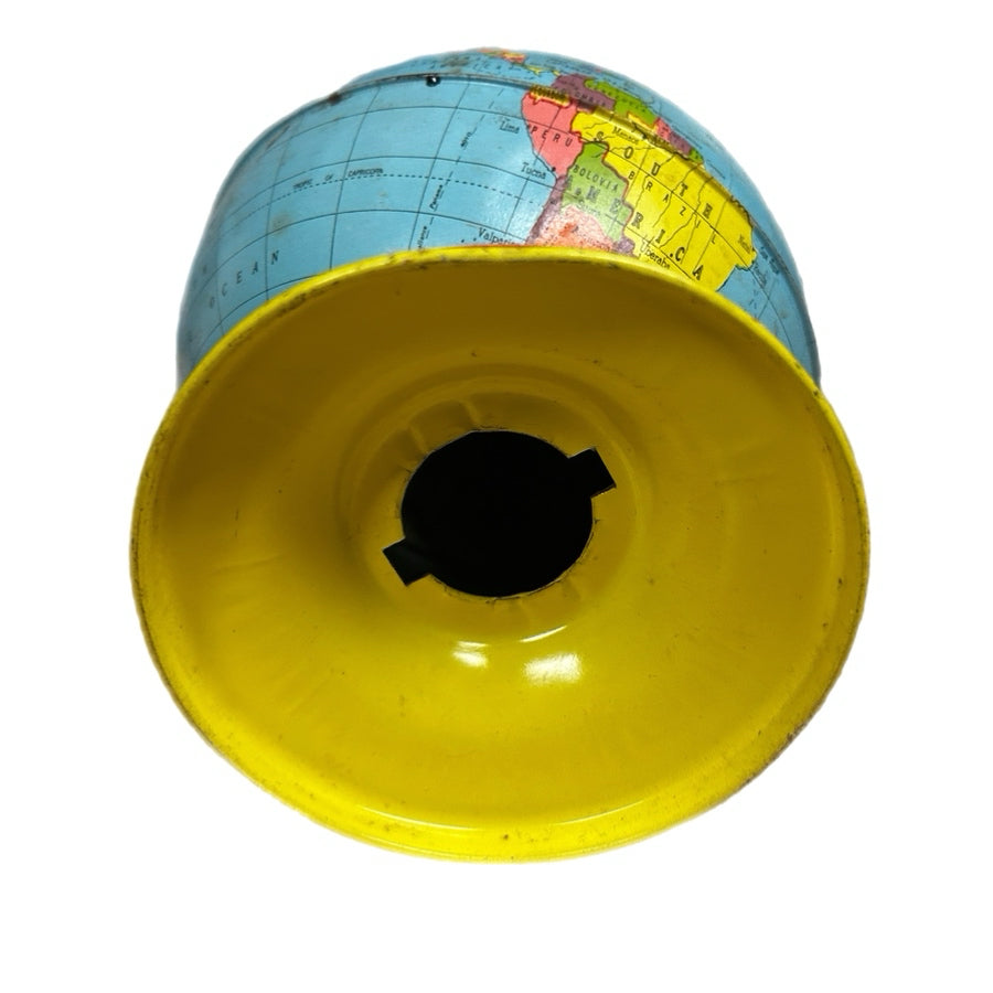 Ohio Art Company Tin Litho World Globe Coin Bank So You Prosper 1940's Pre-WWII | Finer Things Resale