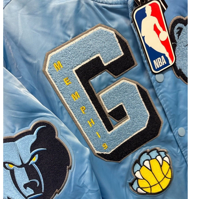 NBA Memphis Grizzlies Retro  Mash Up Logo Satin Jacket Pro Standard XL NEW! | Finer Things Resale