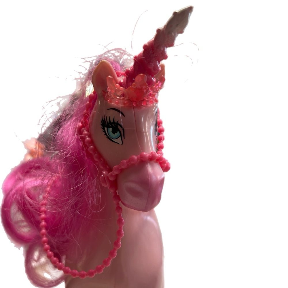 Barbie Princess Fairytail Magic Pink Unicorn Horse w/ crown & saddle Mattel 2012 | Finer Things Resale