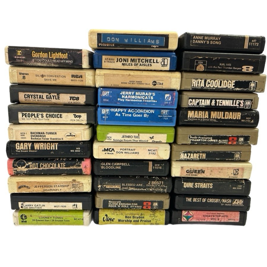 9 track Tape Lot 32  Mixed Country Rock Gospel Pop VINTAGE 1970's | Finer Things Resale