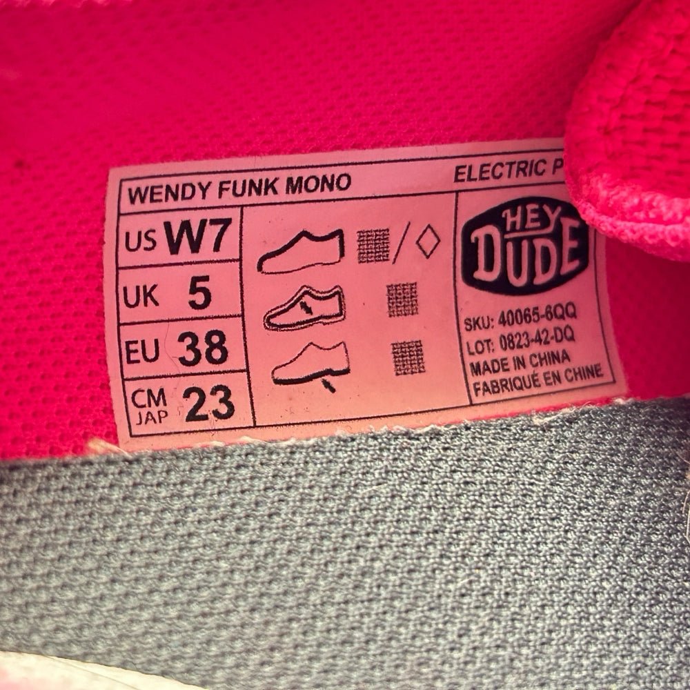 Hey Dude Wendy Funk Mono Electric Pink Slip On Loafers SIZE 7M | Finer Things Resale