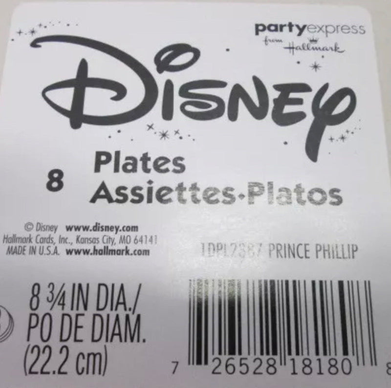Disney Prince Phillip Sleeping Beauty party plates Hallmark Party Express 8" NEW | Finer Things Resale