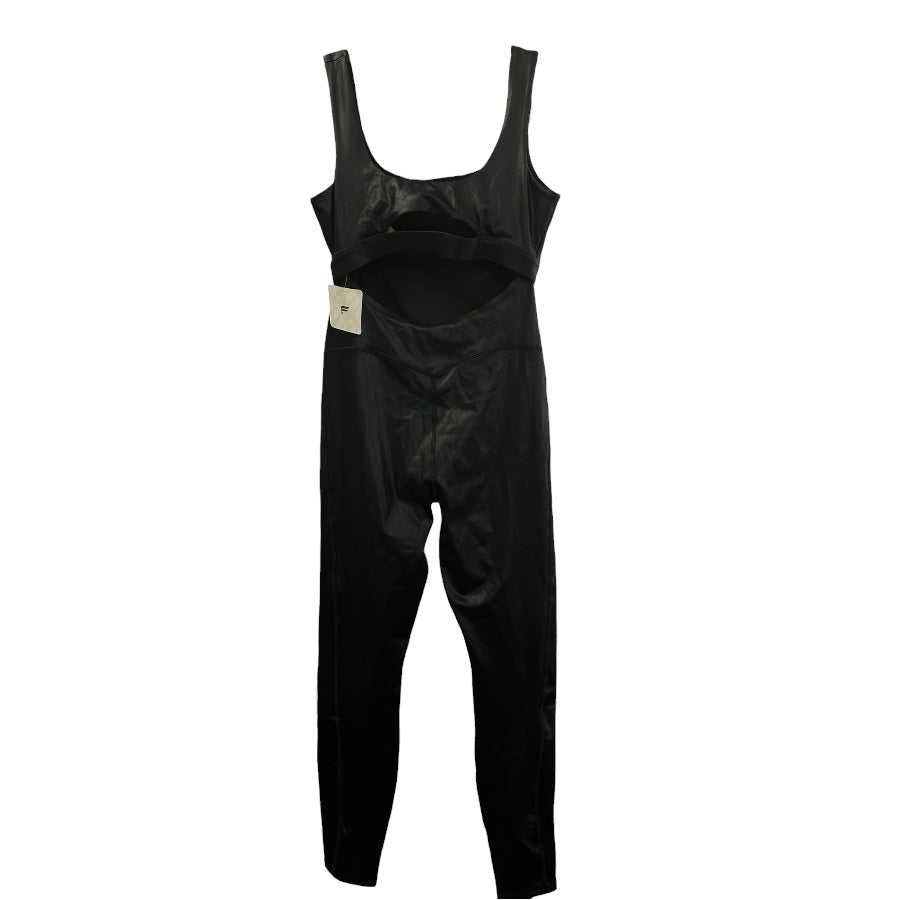 Fabletics Black Faux Leather Jumpsuit Sleeveless Skinny Legs SIZE M NWT! | Finer Things Resale