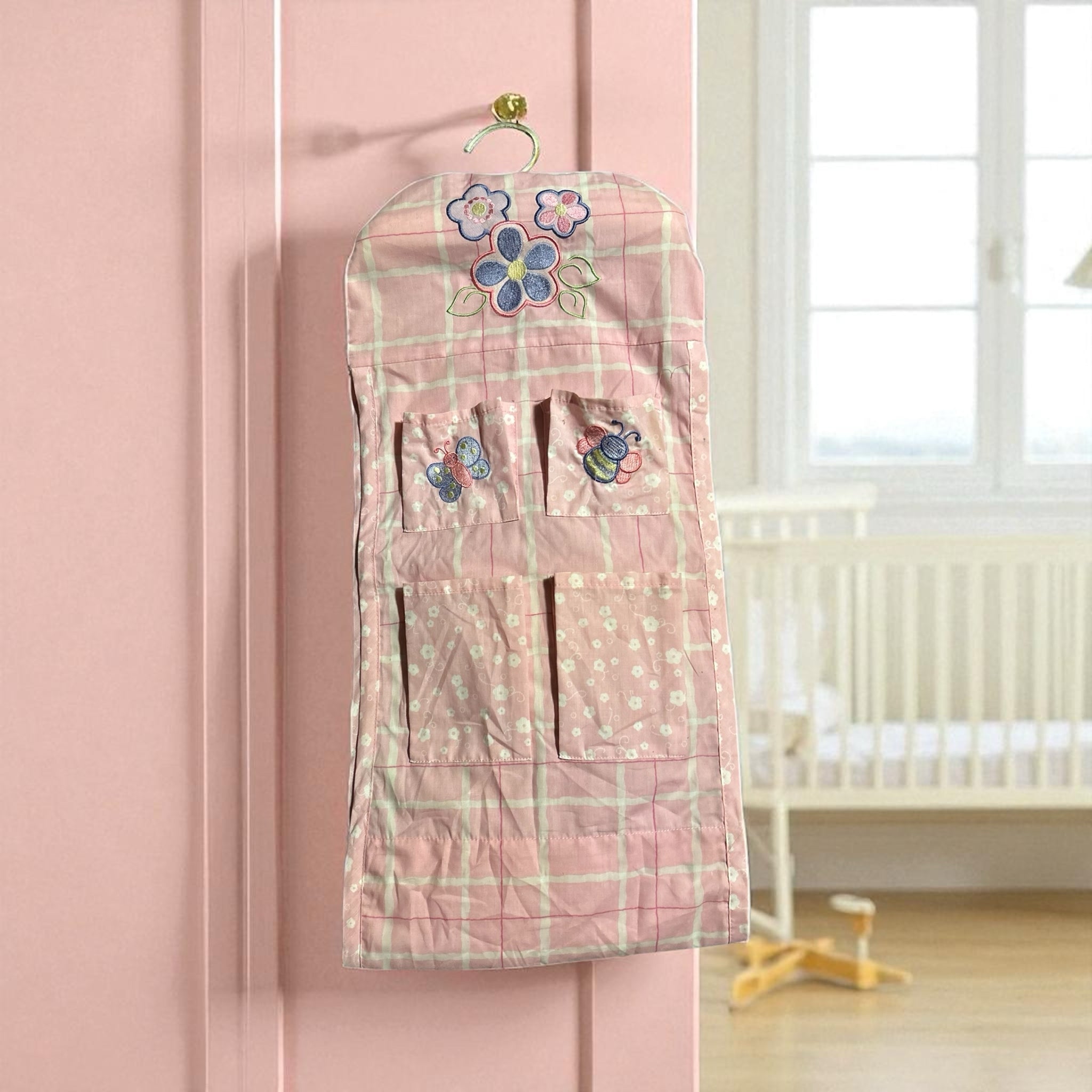 Spring Industries Diaper Stacker Organizer Flower Butterflies VINTAGE | Finer Things Resale