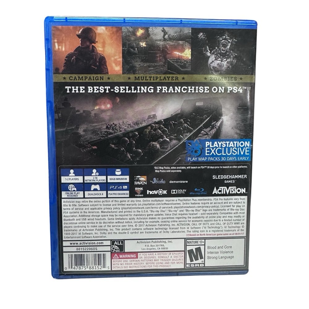 Call of Duty WWII Playstation 4 PS4 game Activision M17+ 2017 | Finer Things Resale