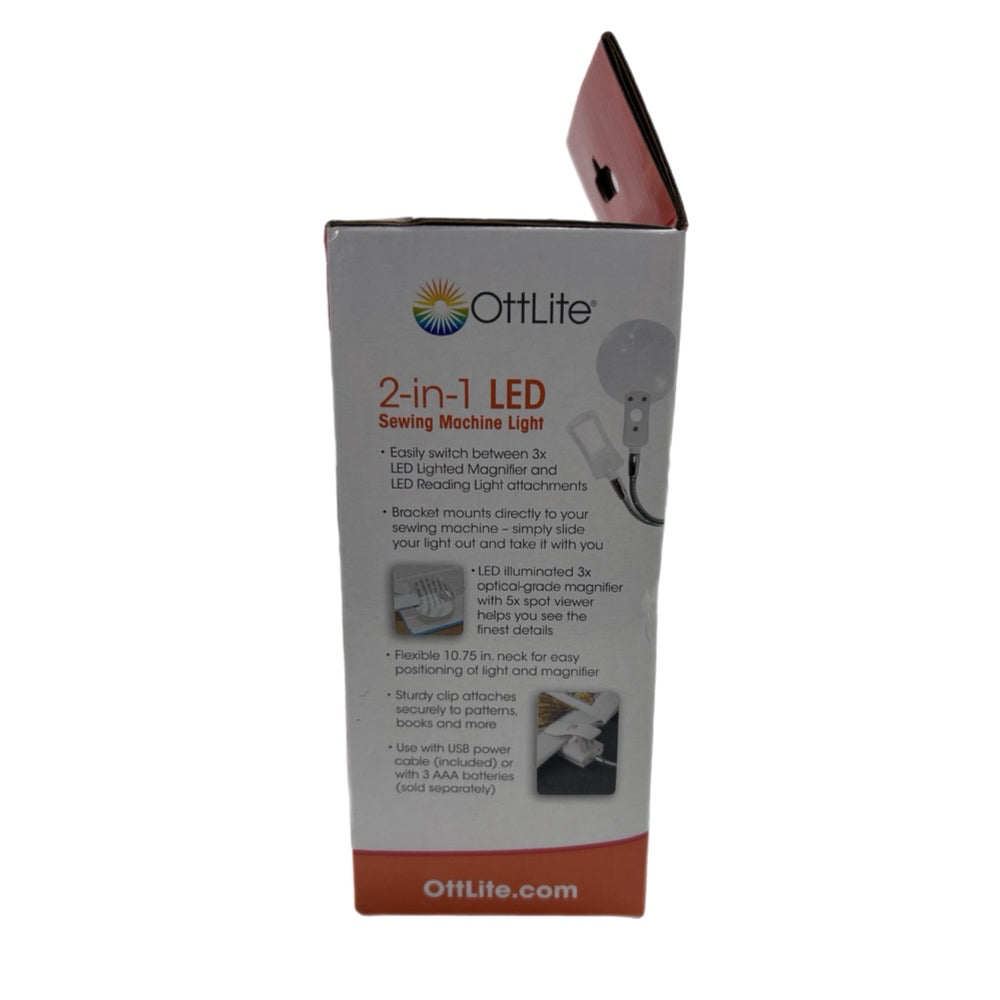 OttlLite 2 in 1 LED Sewing Machine Light 2.5 Magnifier and LED Reading Light NEW | Finer Things Resale