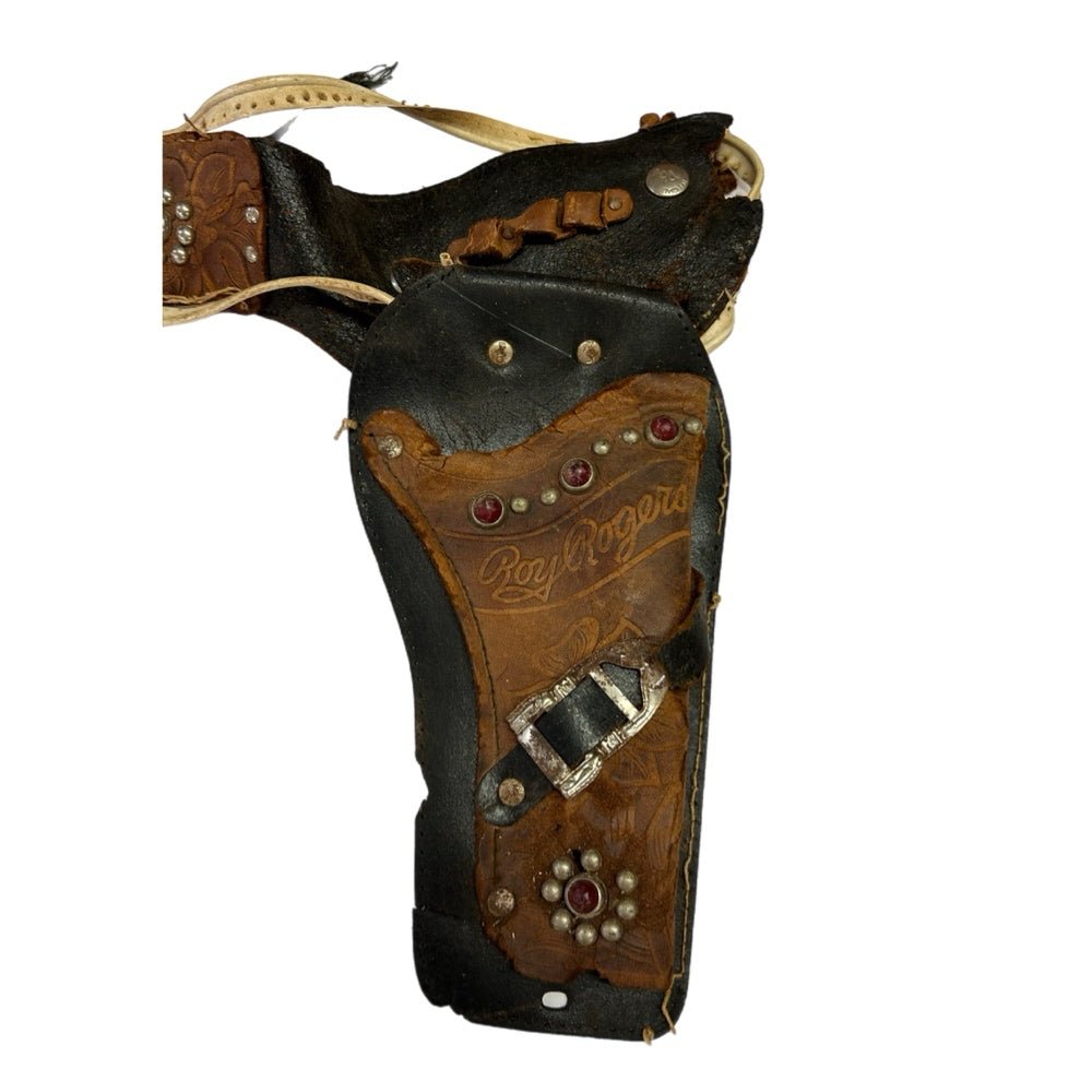 George Schmidt Roy Rogers cap gun &  Roy Rogers leather holster FOR RESTORATION | Finer Things Resale