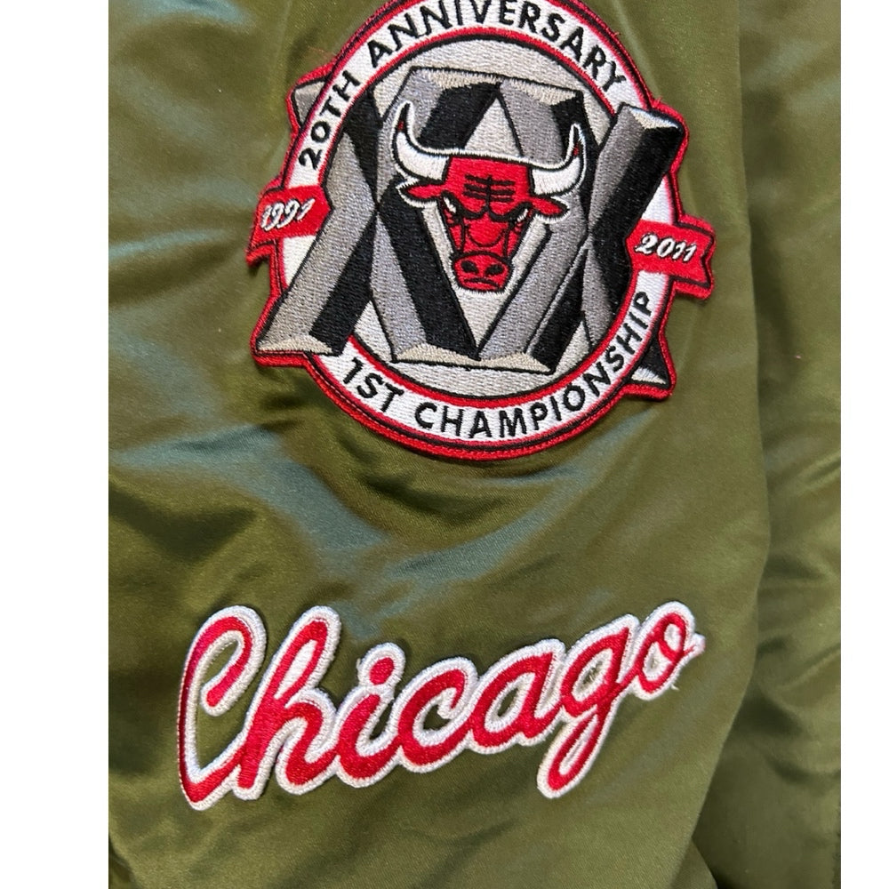 Mitchell & Ness 1991 NBA Chicago Bulls Satin Bomber Jacket Coat SIZE 2XL