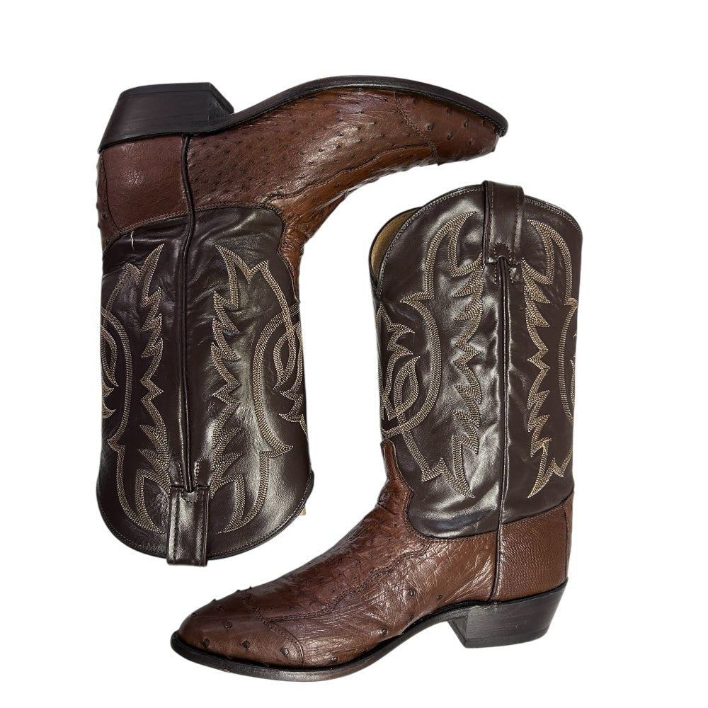 Tony Lama Full Quill Ostrich Western Cowboy Boots SIZE 11D Made in USA | Finer Things Resale