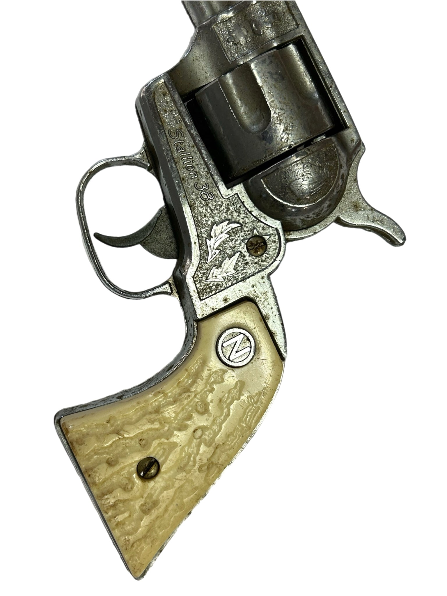 Nichols Stallion 38 cap gun with leather holster VINTAGE 1950'S | Finer Things Resale