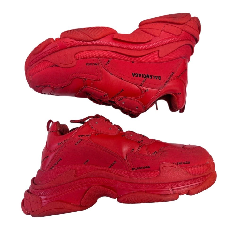 Balenciaga Triple S RED sneakers shoes 524039 MENS US 12 EUR 45 | Finer Things Resale