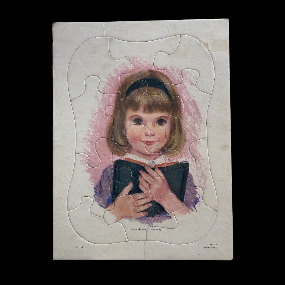 Jesus Shows Us the Way Girl 12 piece tray puzzle CPH VINTAGE 1960 44-4773 | Finer Things Resale