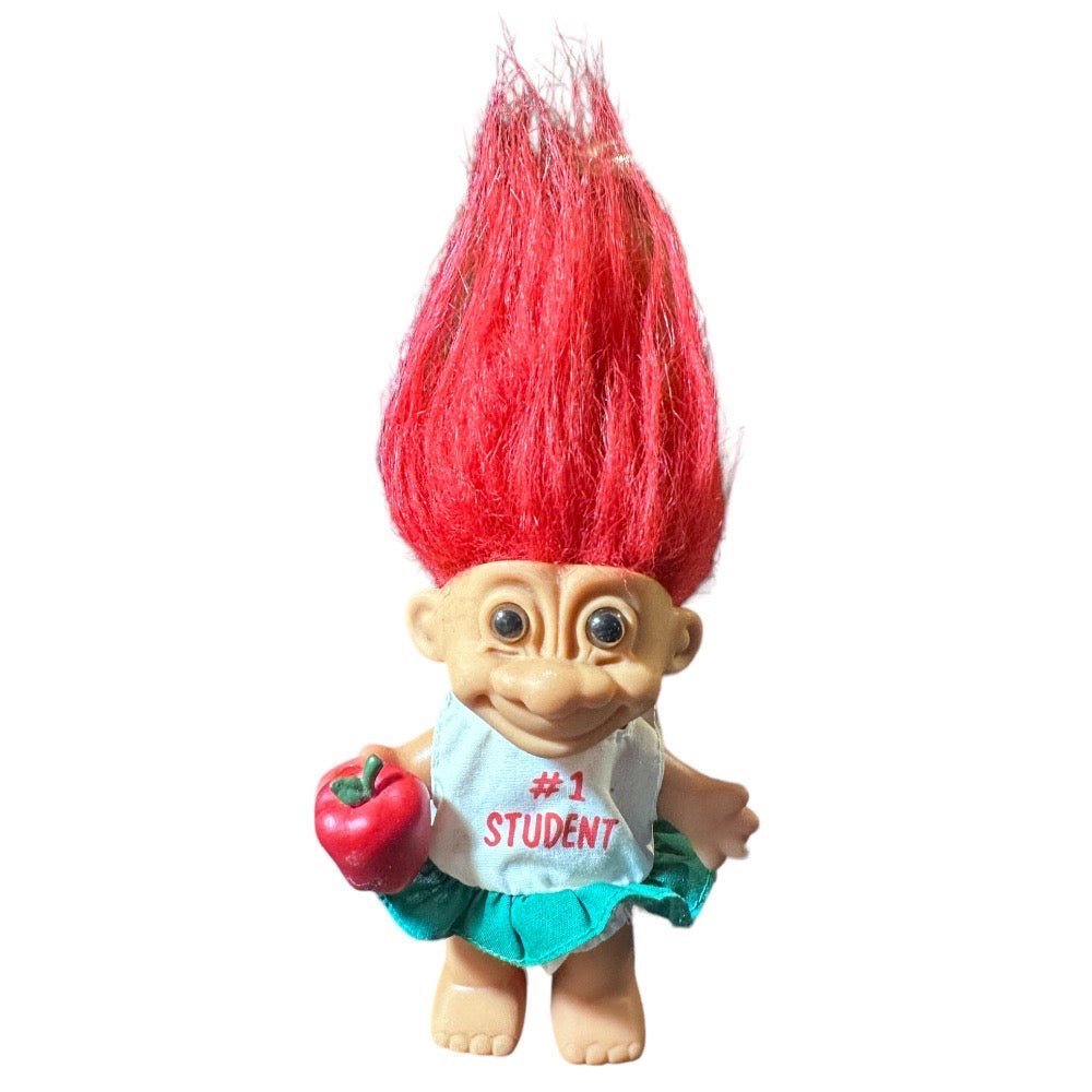 Russ Berrie #1 Student Troll Doll Figure 4" Vintage 1993 #18489 | Finer Things Resale