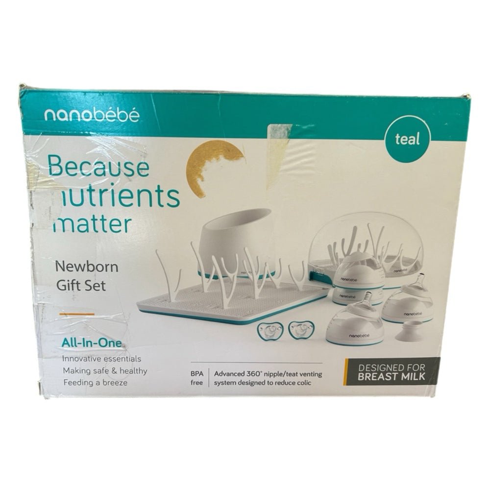 Nanobebe all-in-one bottles, sterilizer, and drying rack newborn gift set | Finer Things Resale