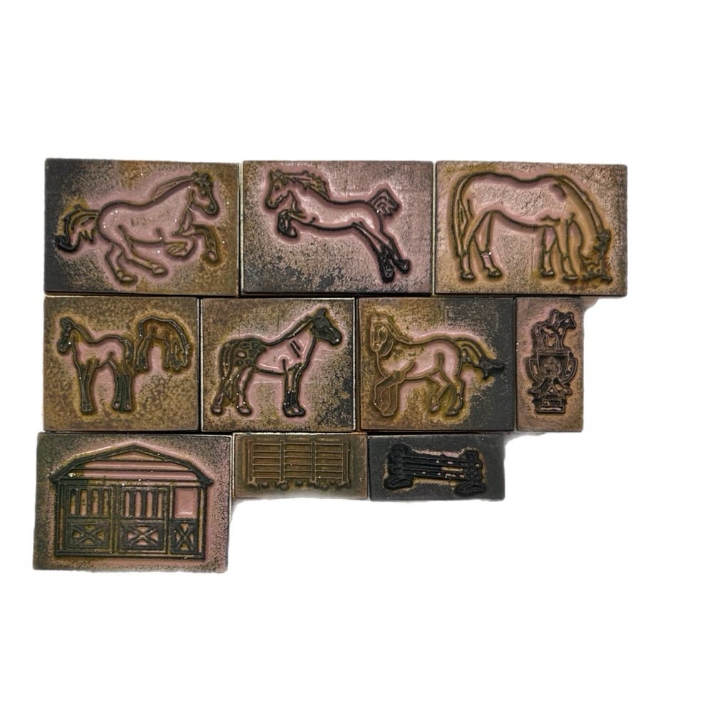 Melissa & Doug Wooden Horses Stamp Set REPLACEMENT stampers 10pc | Finer Things Resale