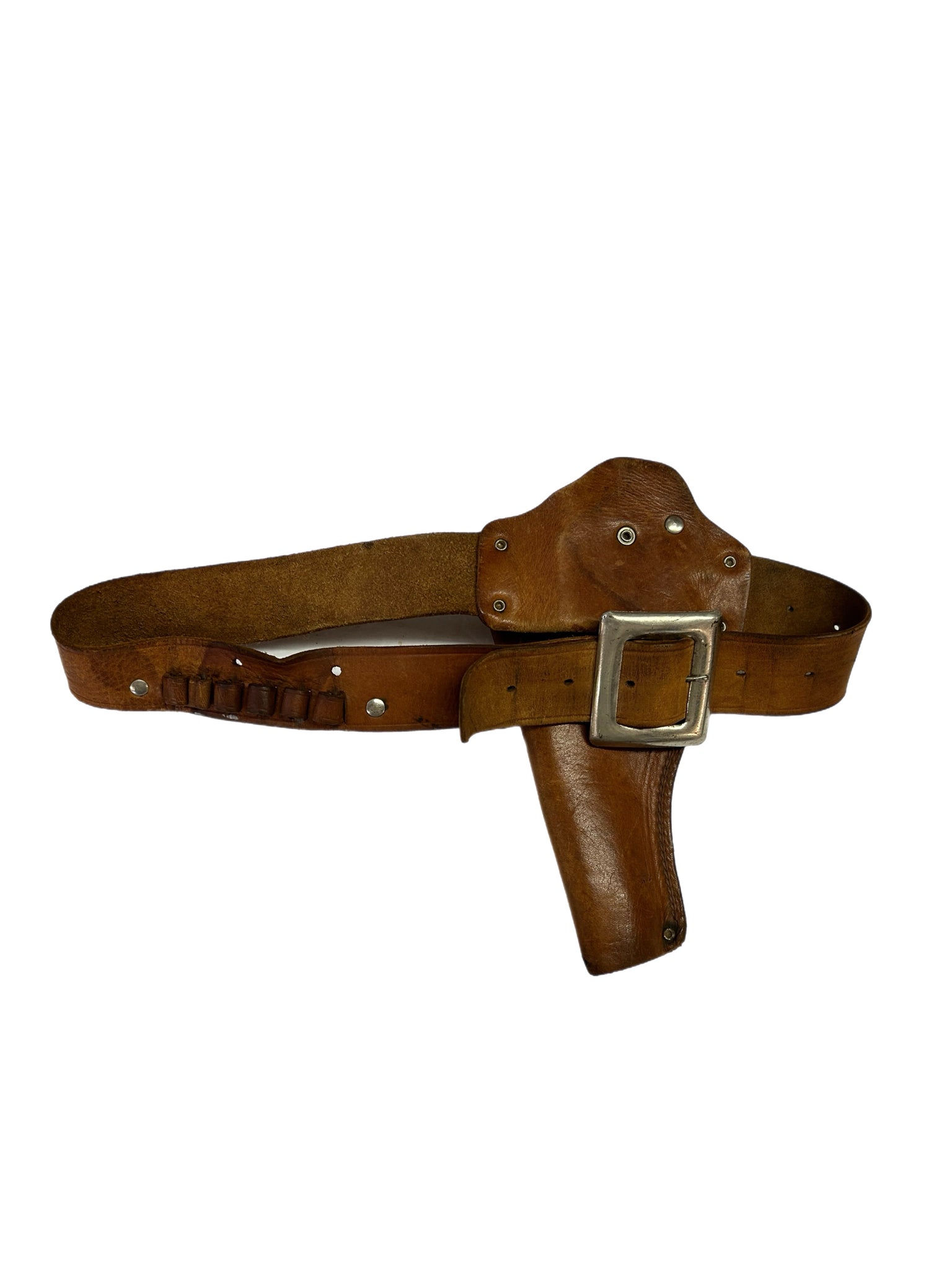 Hubley Texan Cap Gun with Mattel Swivelshot leather holster VINTAGE 1950'S | Finer Things Resale