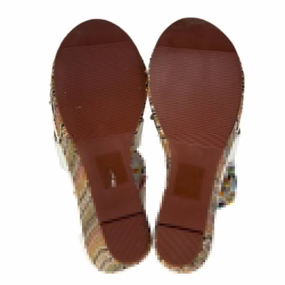 Getmorebeauty Woven Wedge Heel Sandals Beaded Ankle Straps SIZE 9 | Finer Things Resale