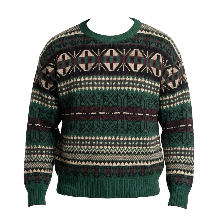 Stoneriver Outfitters Sweater Geometric Fair Isle Print XLARGE Vintage 1990's