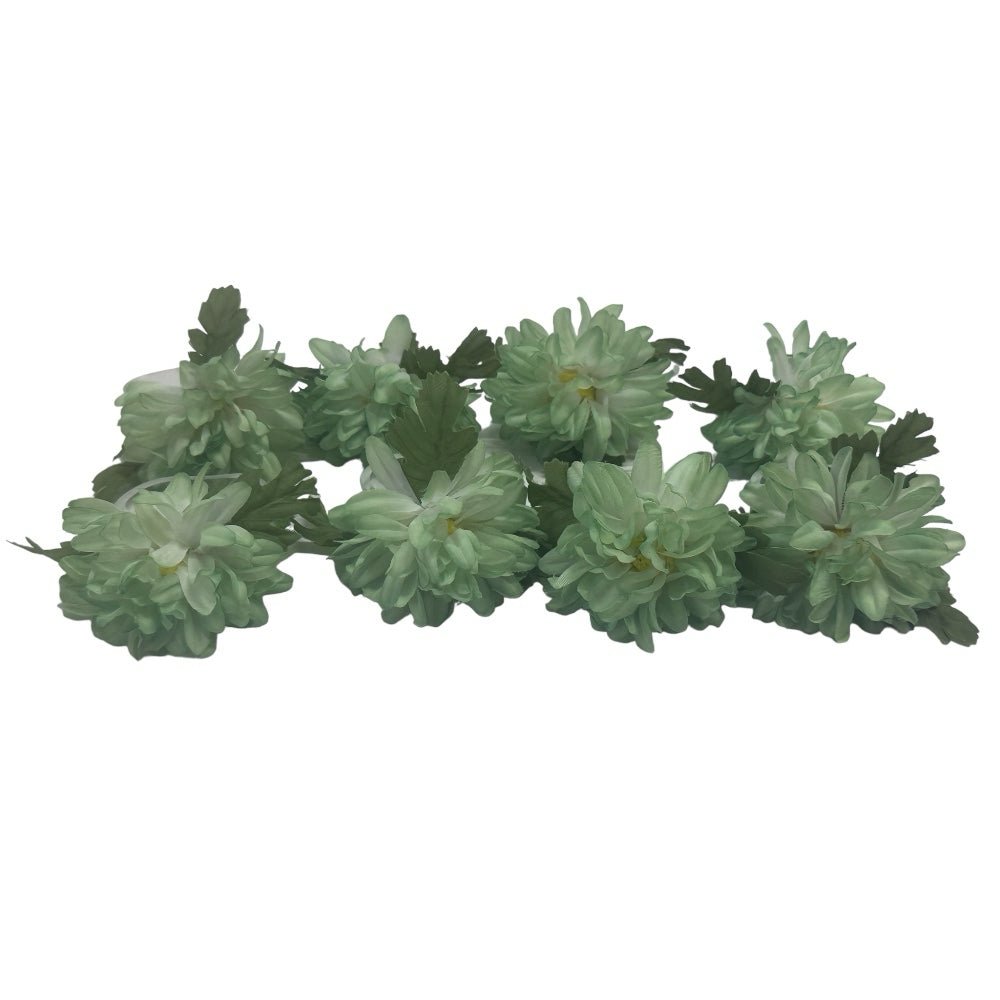 Artificial green flower napkin rings - set of 8 | Finer Things Resale