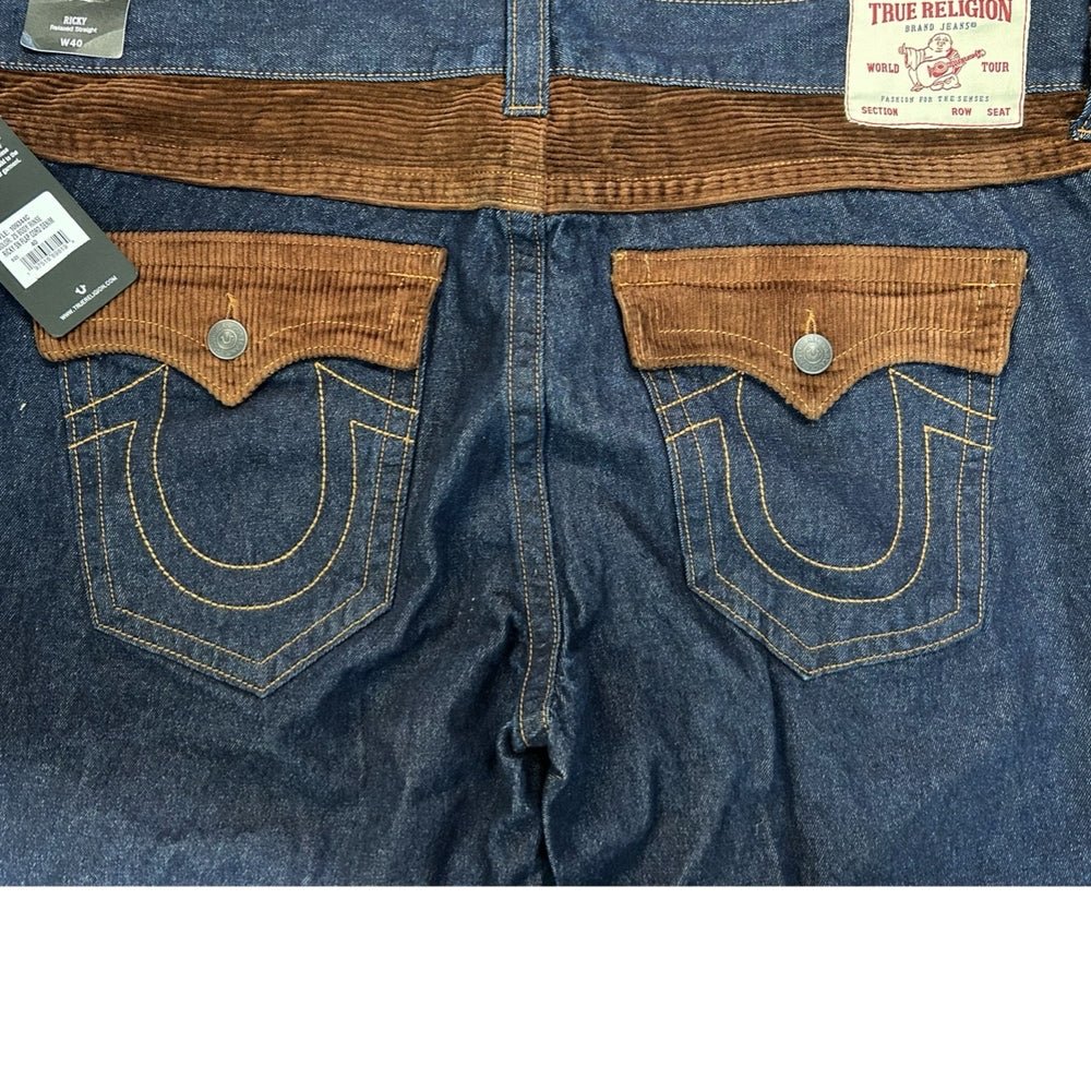 True Religion Ricky Relaxed Straight Corduroy Trim Jeans SIZE 40x34  NWT! | Finer Things Resale