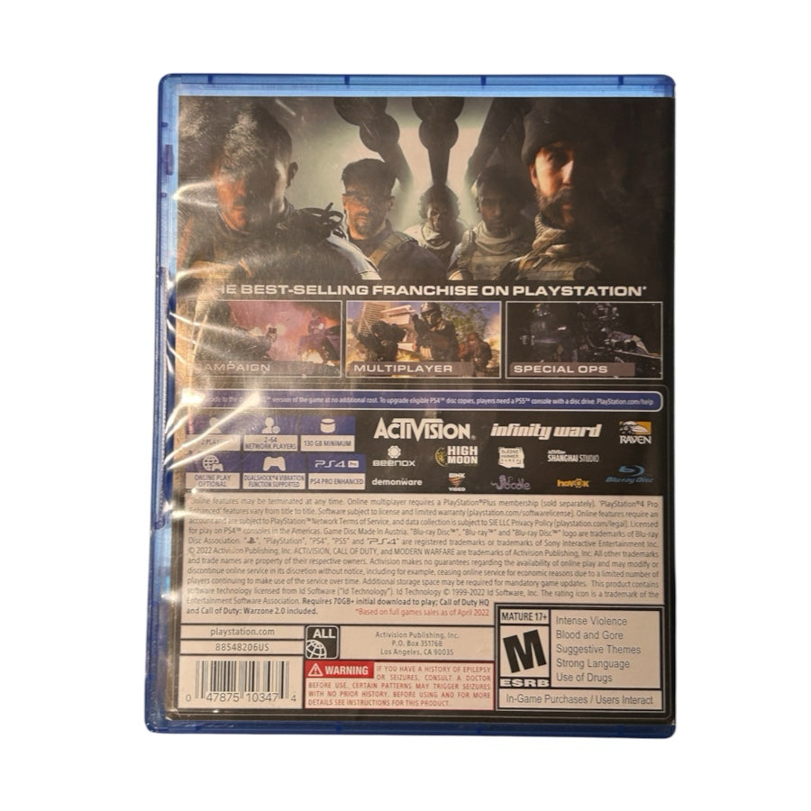 Call of Duty: Modern Warfare II Cross-Gen Edition Playstation 4 PS4 2022 Rated M