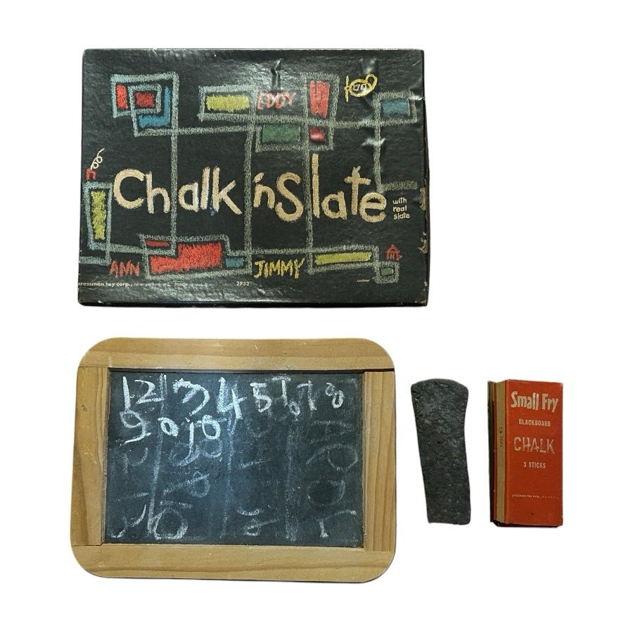 Vintage Chalk 'n Slate Toy Blackboard Set with Original box Pressman 1950's | Finer Things Resale