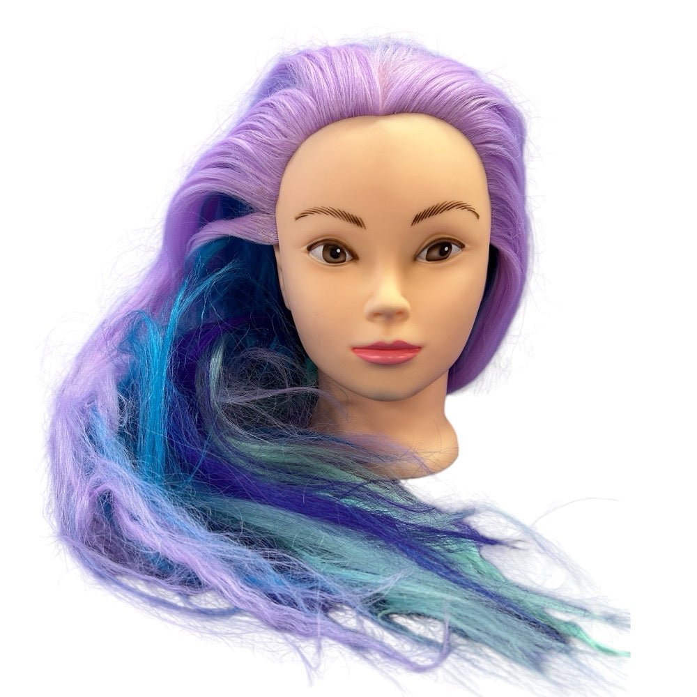 Mannequin Cosmetology  hairdressing training head Long pink & purple hair | Finer Things Resale