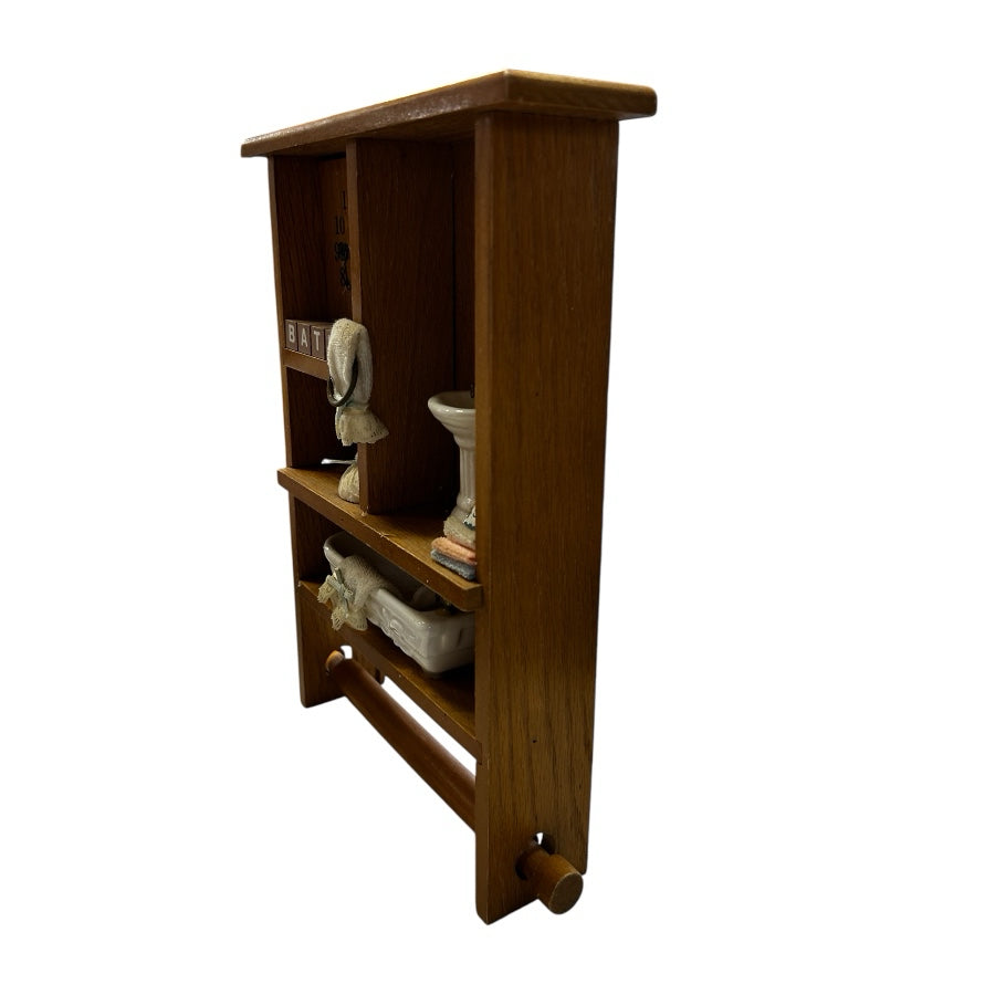 Rustic Wooden Bathroom Wall Shelf Shadow box Farmhouse Decor VINTAGE 1990's | Finer Things Resale