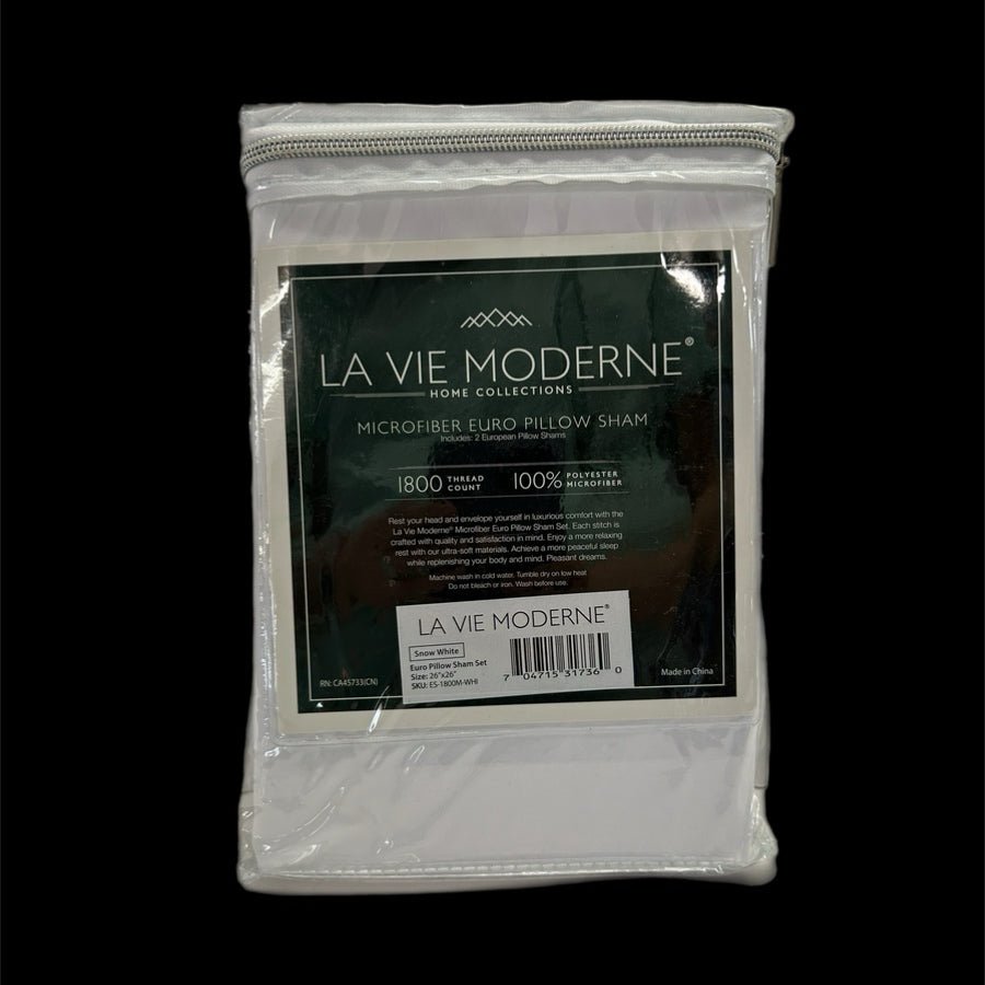 La Vie Moderne Home Collections Microfiber Euro Pillow Shams Set of 2 BRAND NEW! | Finer Things Resale