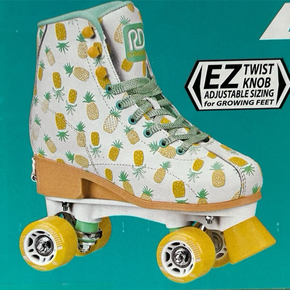 Roller Derby Candi GRL Lucy Roller Skates Adustable Youth 3-6 Pineapple NEW !