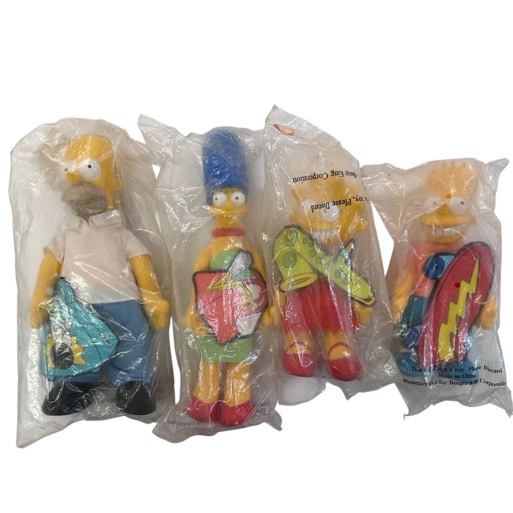 The Simpsons Burger King Plush Vinyl Dolls Set of 4 NEW IN PACKAGE Vintage 1990 | Finer Things Resale