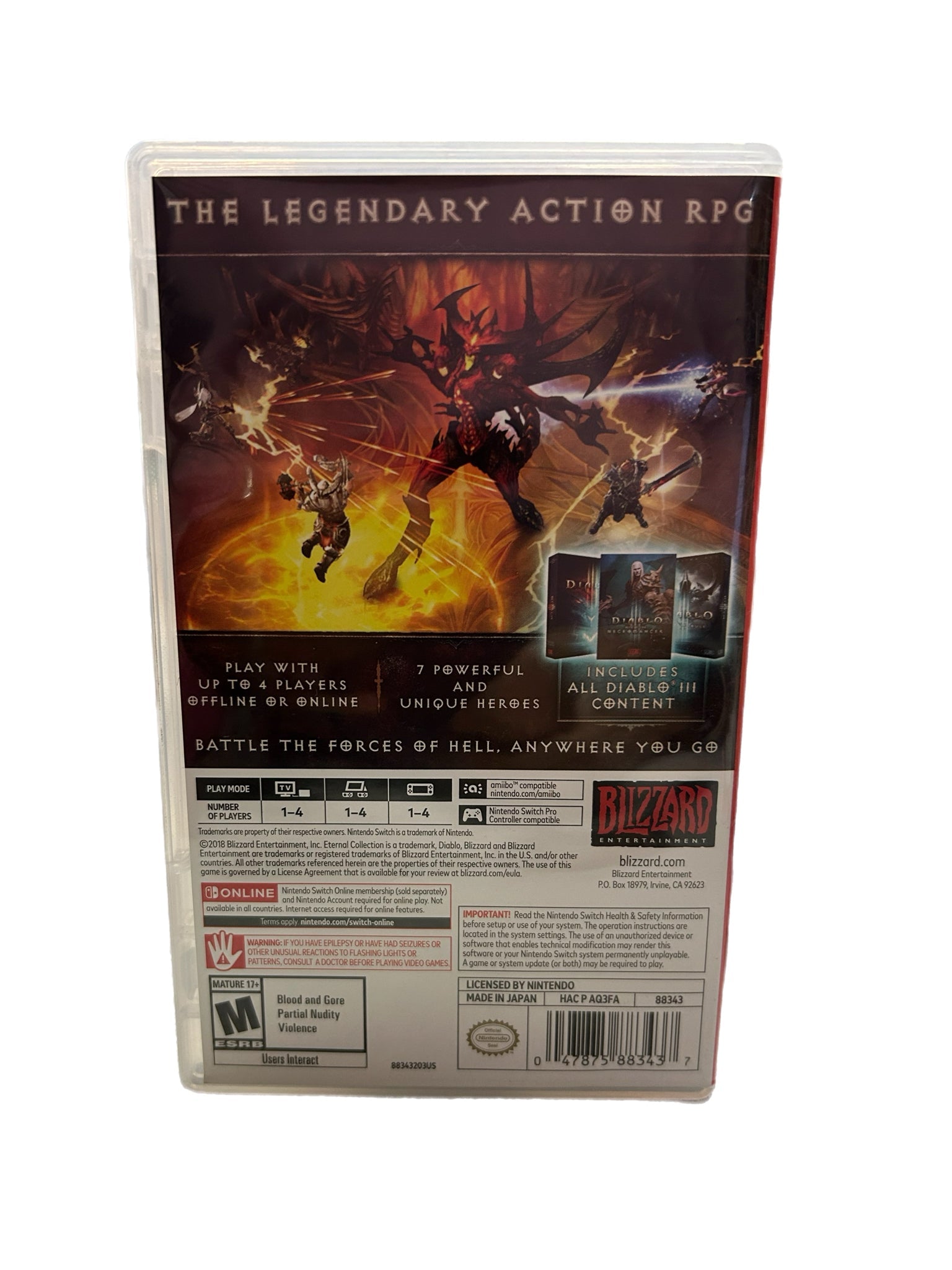 Diablo Eternal Collection Nintendo Switch REPLACEMENT case EMPTY CASE NO GAME | Finer Things Resale