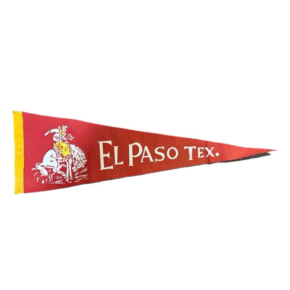 El Paso Texas Cowboy Rodeo Western felt pennant VINTAGE 1950's | Finer Things Resale