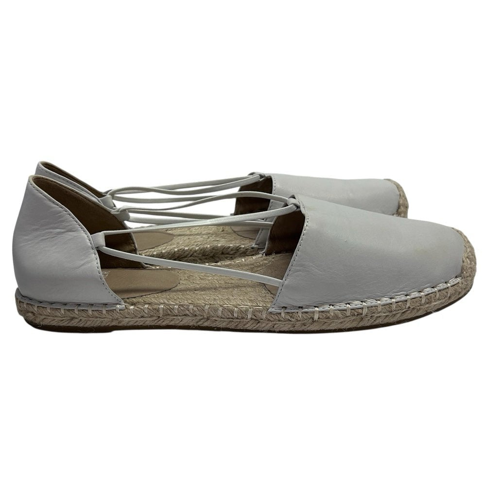 Eileen Fisher Washed White Leather Espadrilles Flats Shoes SIZE 9 BRAND NEW