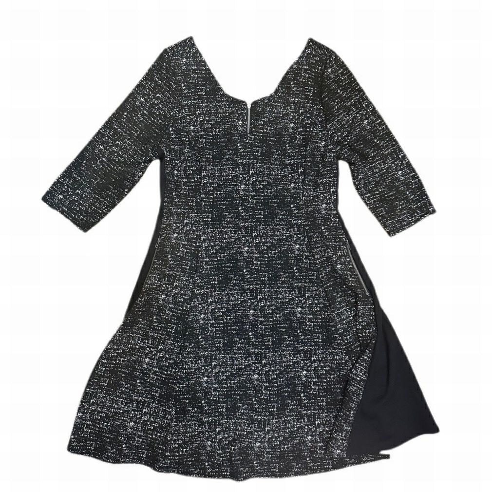 Lane Bryant Fit & Flare 3/4 sleeve print dress SIZE 14/16 NWT