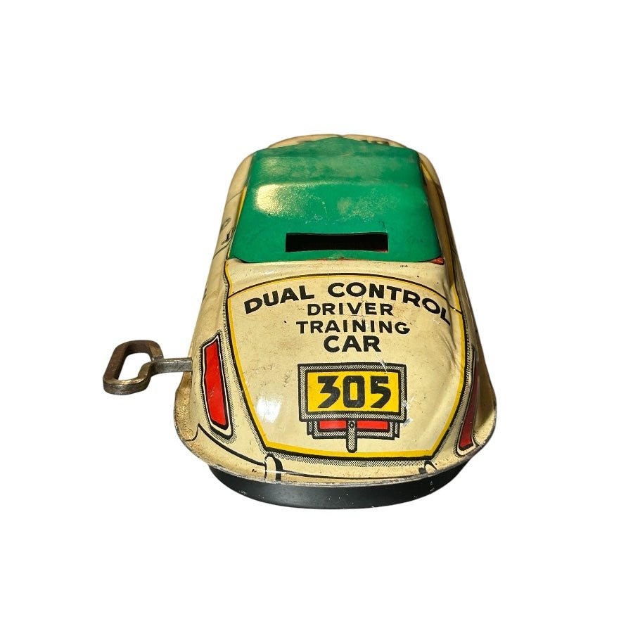 Louis Marx & Co Learn To Drive Safe Driving School Tin Litho Wind-up Toy Car USA | Finer Things Resale