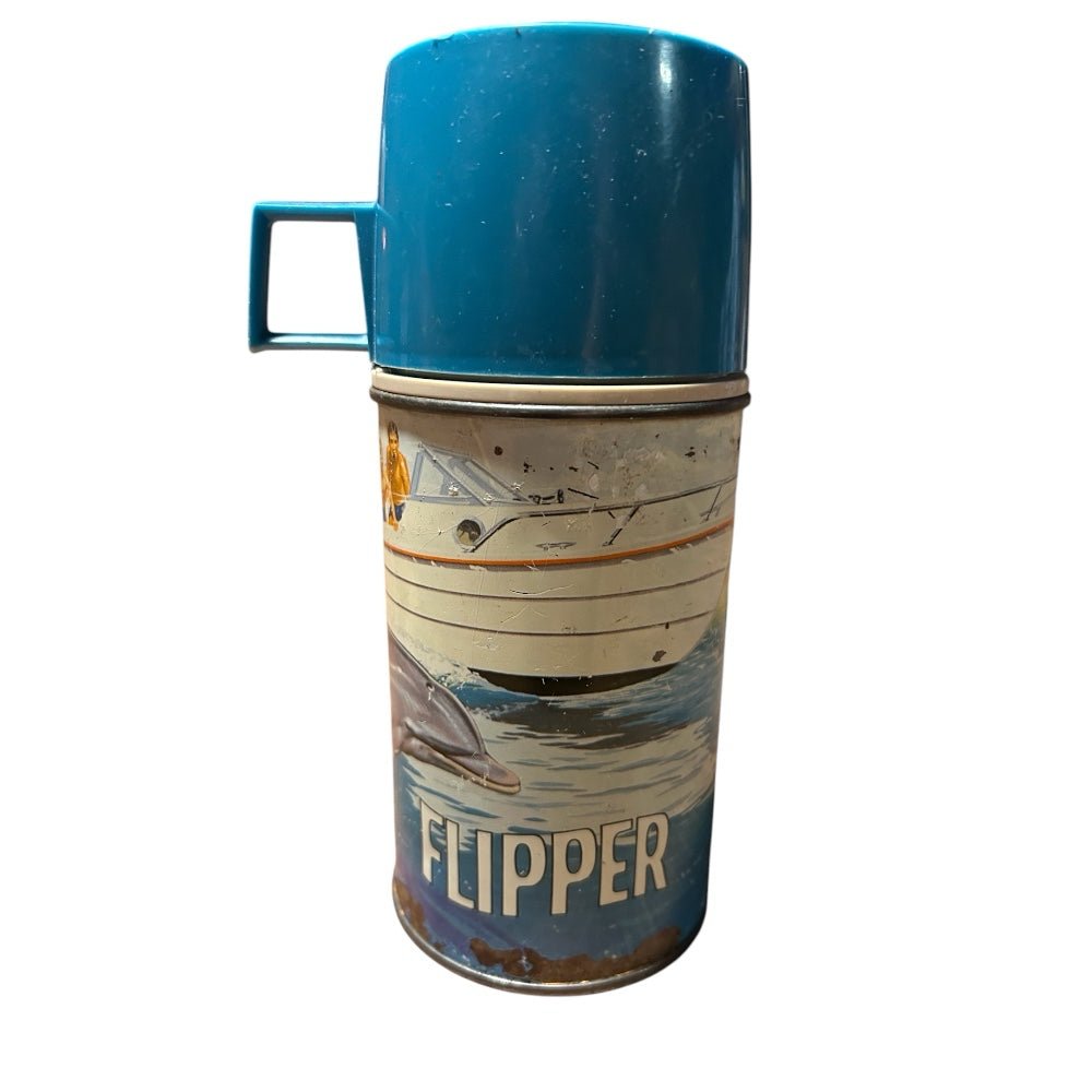 Flipper TV Show Metal Thermos with lid King=Seeley Thermos Co VINTAGE 1966 | Finer Things Resale