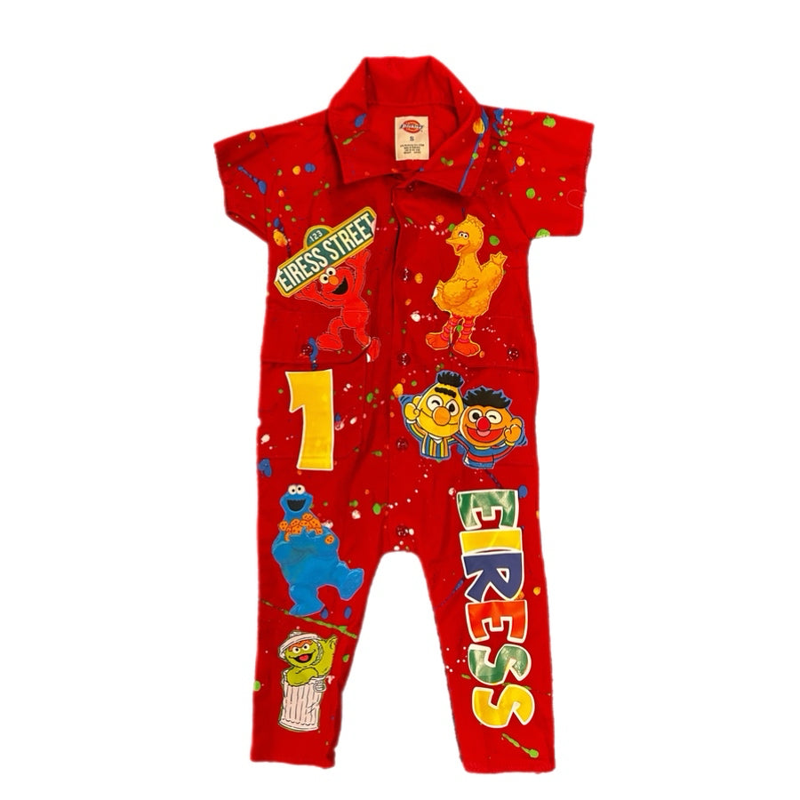 Dickies Sesame Street Big Bird Coveralls Pant Set Retro Y2K VINTAGE 1990s | Finer Things Resale