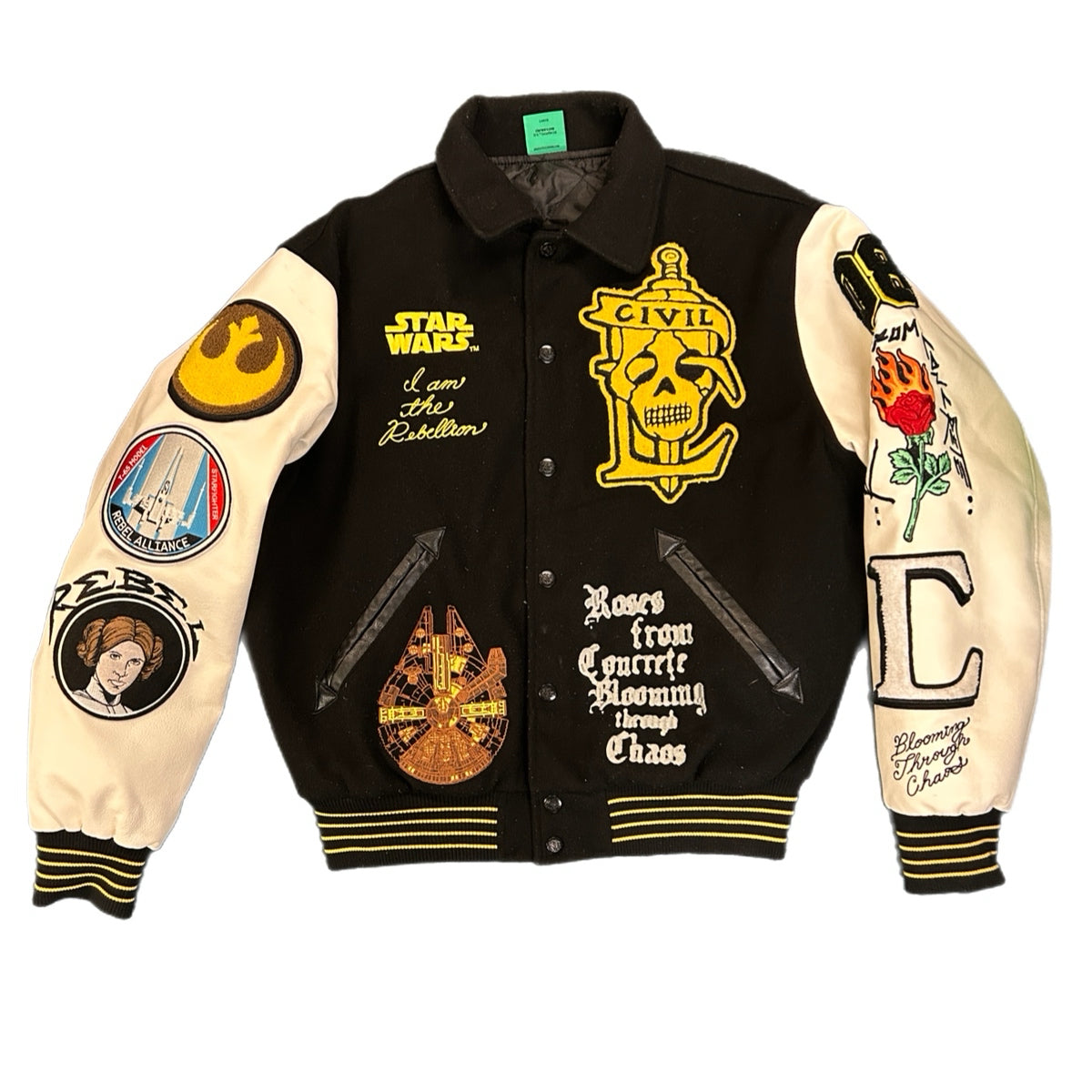 Star Wars Civil Regime Varsity Letterman Bomber Jacket Rebel Alliance LARGE