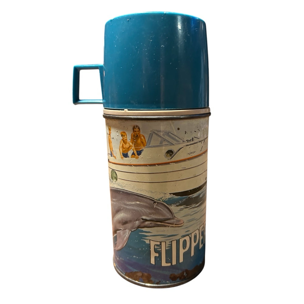 Flipper TV Show Metal Thermos with lid King=Seeley Thermos Co VINTAGE 1966 | Finer Things Resale