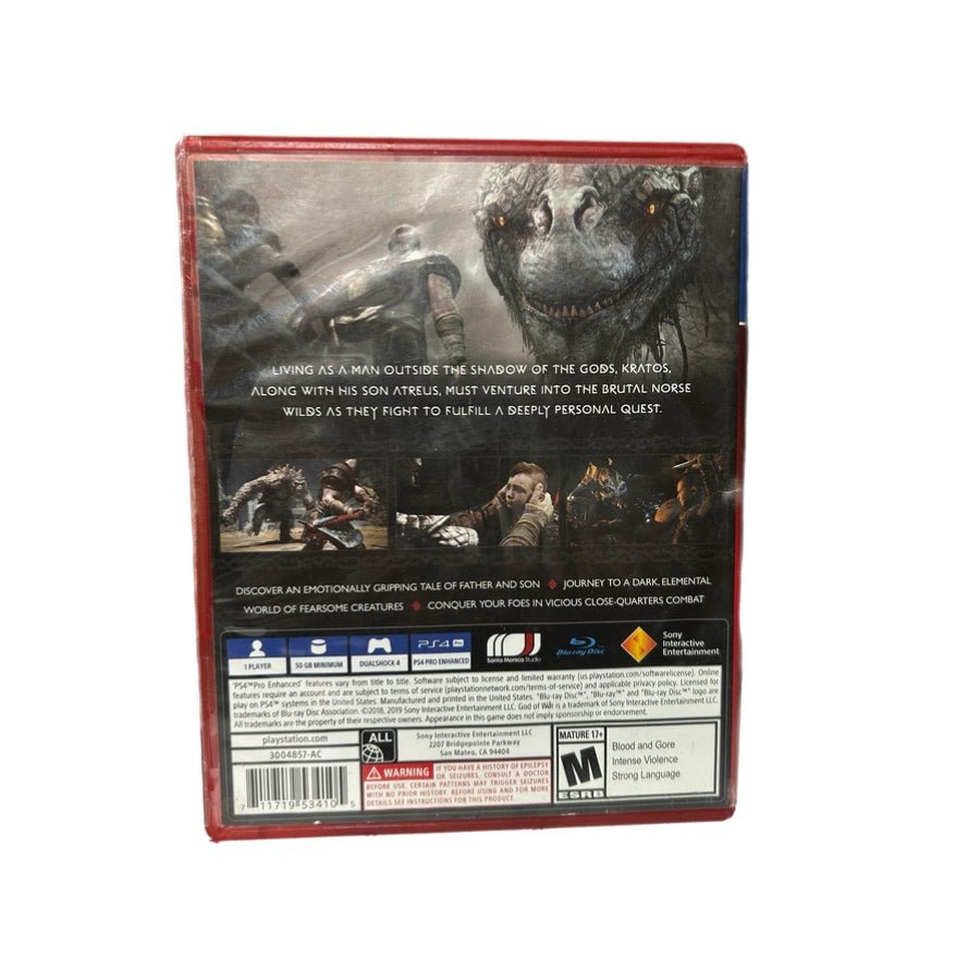 God of War Playstation Hits Playstation 4 PS4 game Rate M 17+ 2019 Red Case | Finer Things Resale