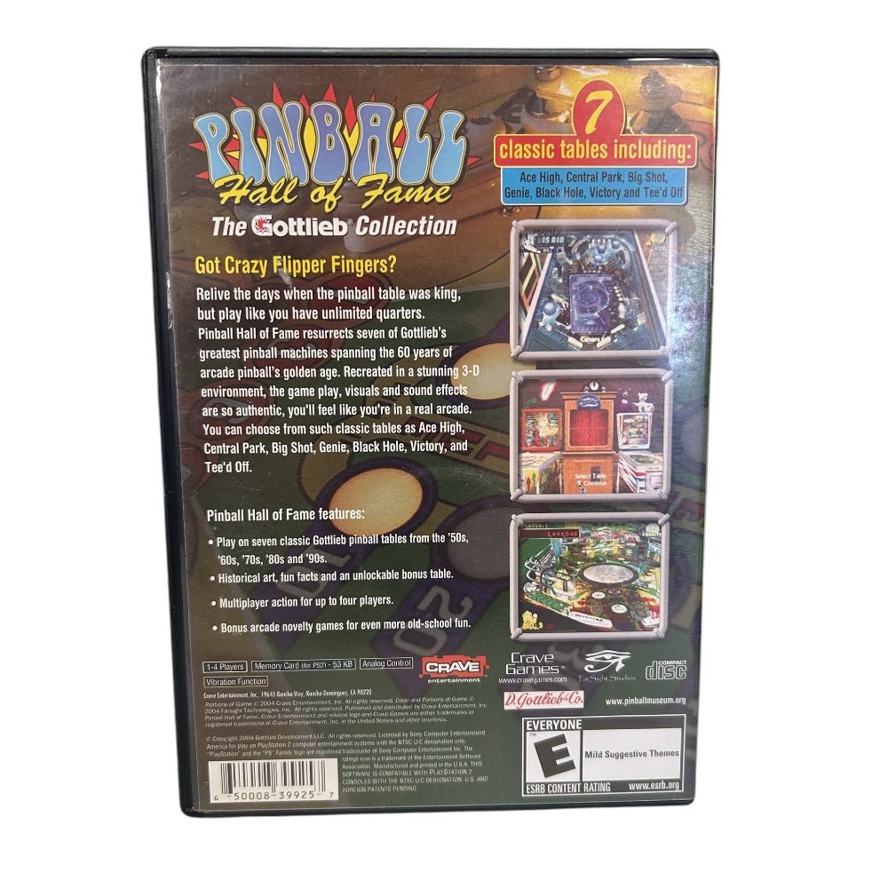 Pinball Hall of Fame The Gottlieb Collection Playstation 2 game Sony 2004 | Finer Things Resale